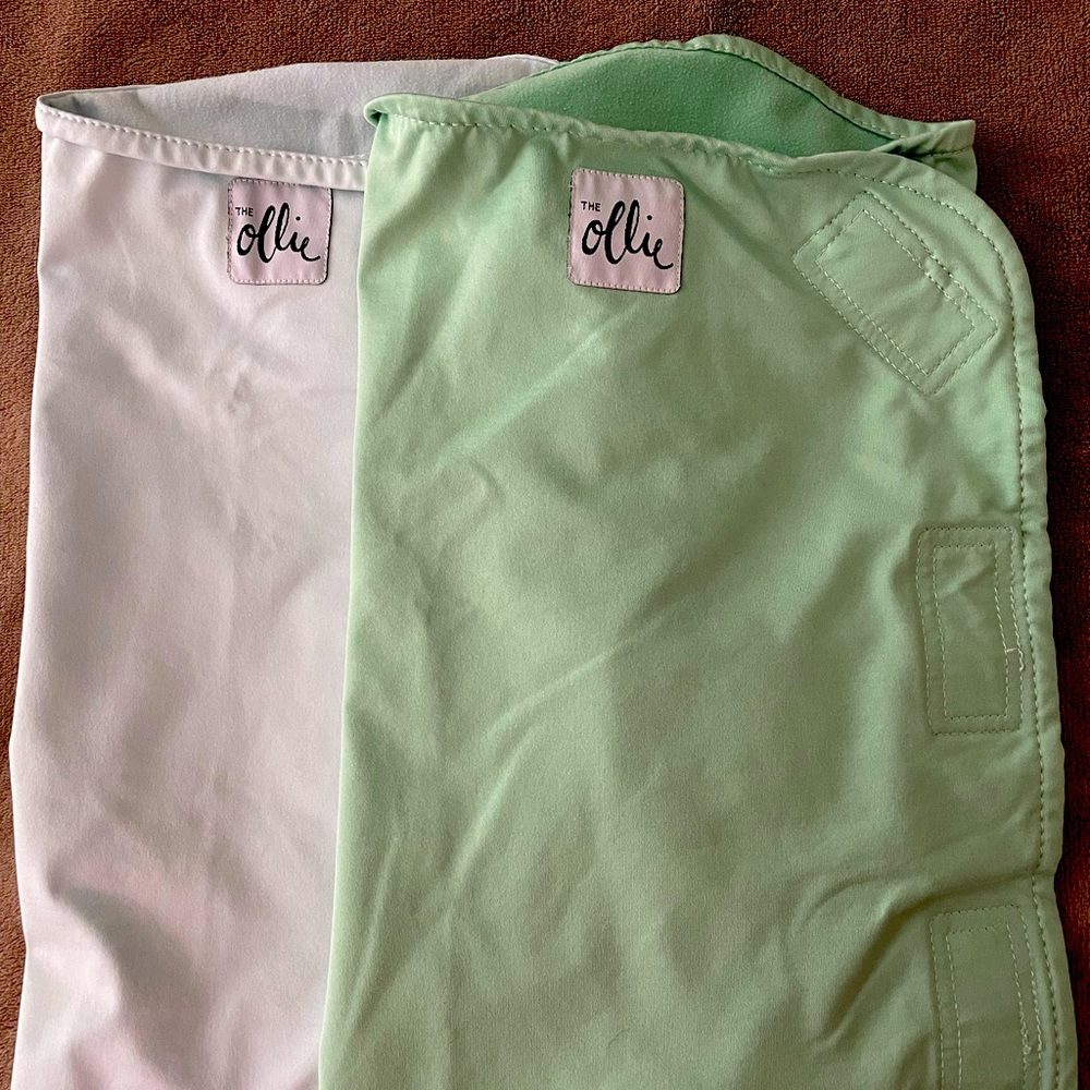 Green Ollie swaddle